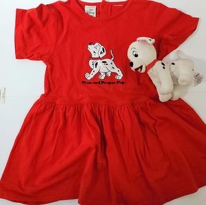 Vintage 90's Disney's 101 Dalmations Dress & plush